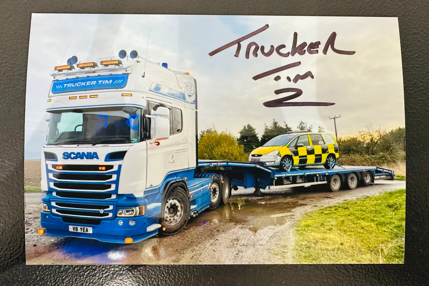 PERSONALISED SIGNED TRUCKER TIM PHOTO