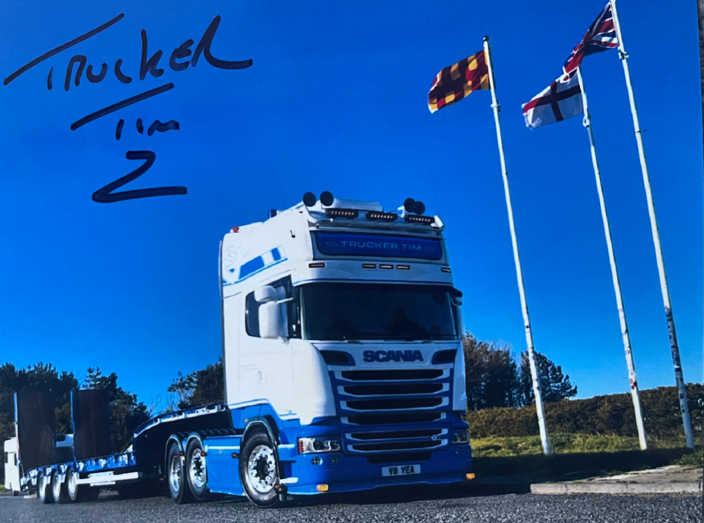 SIGNED TRUCKER TIM PHOTO