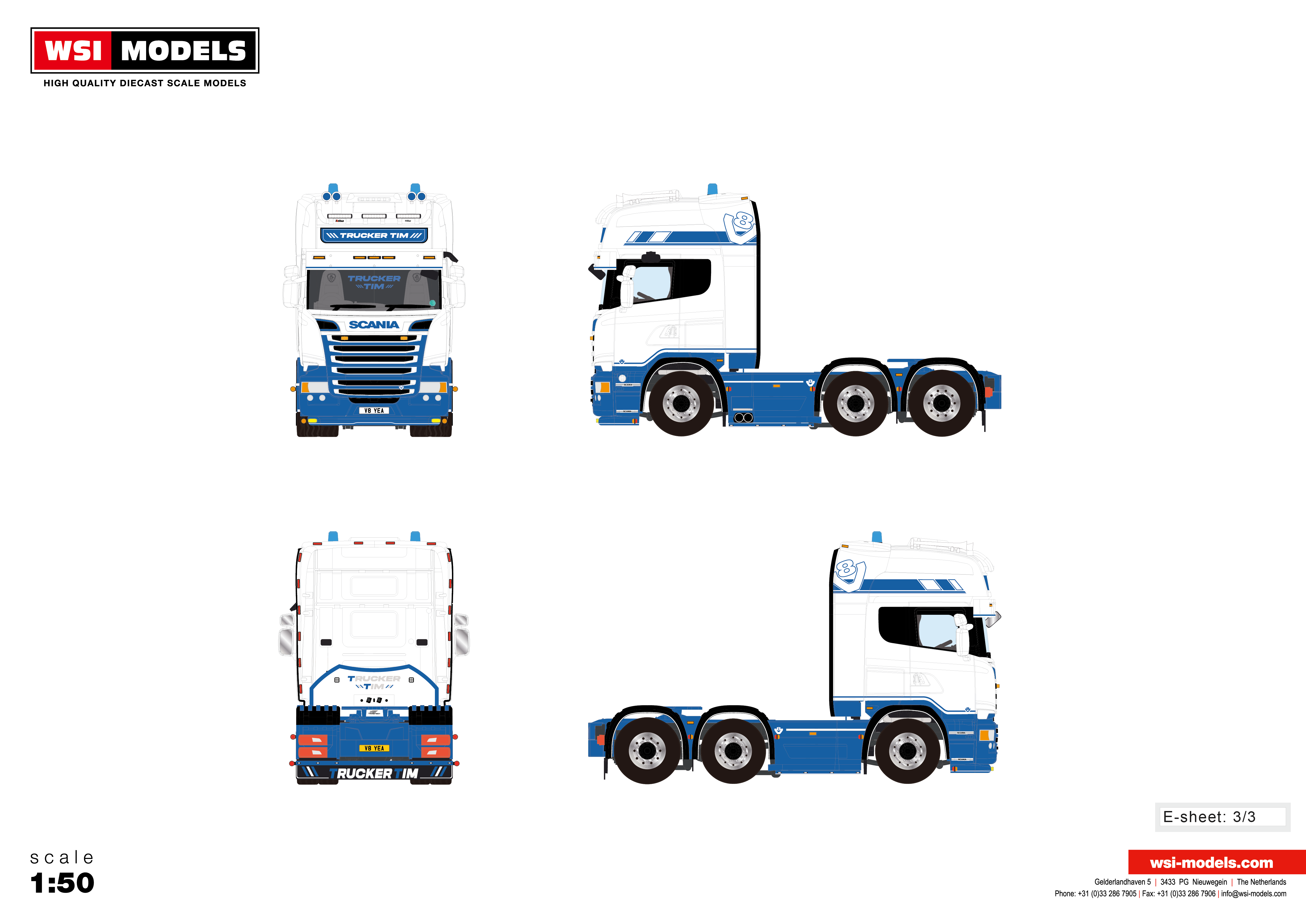 1:50 SCALE WSI TRUCKER TIM SCANIA R500 V8 – Trucker Tim Merchandise