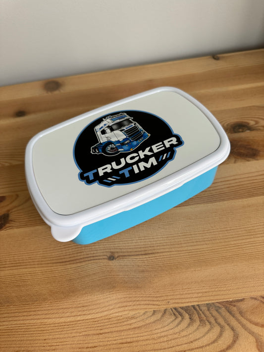 TRUCKER TIM BLUE & WHITE LUNCH BOX